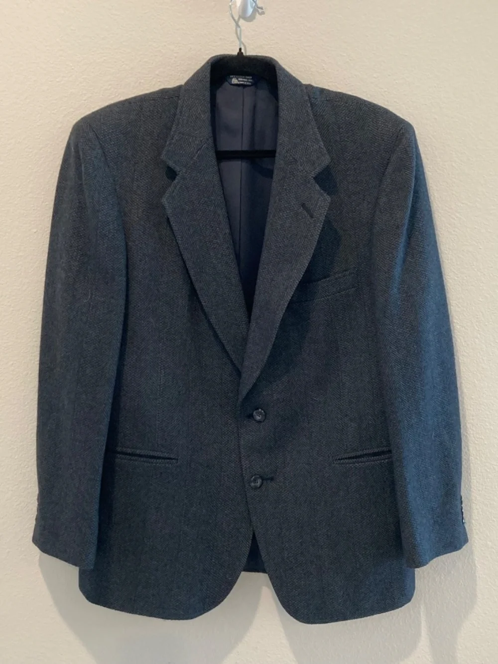 Vintage Kuppenheimer Charcoal Gray Wool Suit Jacket Sport Coat Blazer Men's Size - Picture 1 of 12